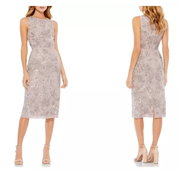 NEW with tag lavender sleeveless beaded gown US size 10 - Picture 8 of 16